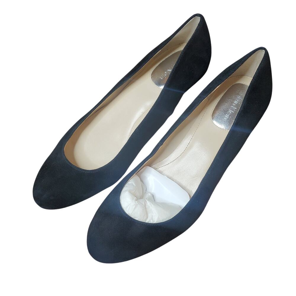 Calvin Klein Size US 9 Baylor Soft Black Suede Wedge Heel 2.5" E3963 F2080